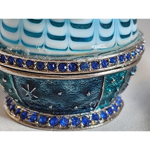 Fitz & Floyd 2006 Guild Holiday Snowman Trinket Box Jeweled Magnetic Closure - Picture 12 of 16